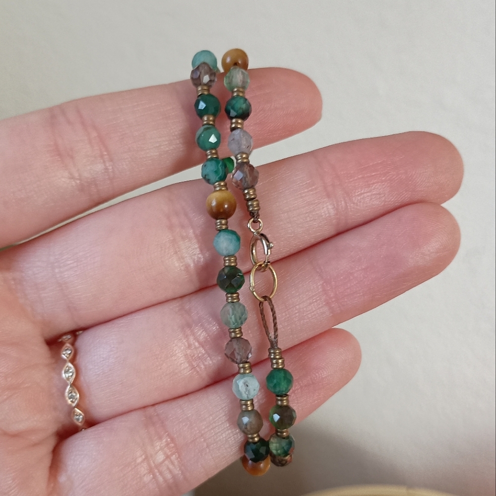 Multi Gemstone Double Wrap Bracelet - image 2